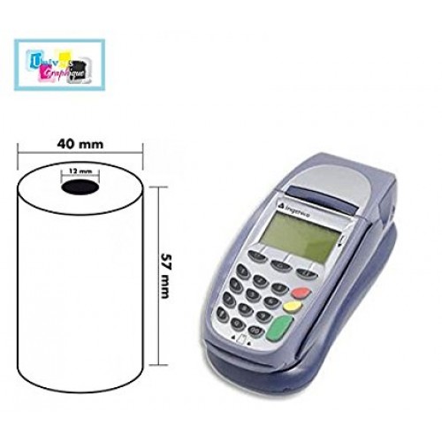 Lot de 50 - Bobine carte bancaire thermique 57 x 40 x 12 m